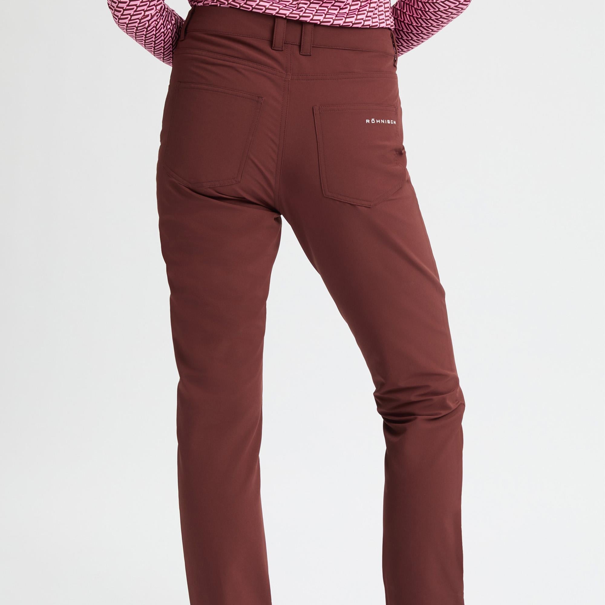 Rohnisch Chie Brushed Ladies Winter Golf Trousers Bitter Chocolate 30 Inch